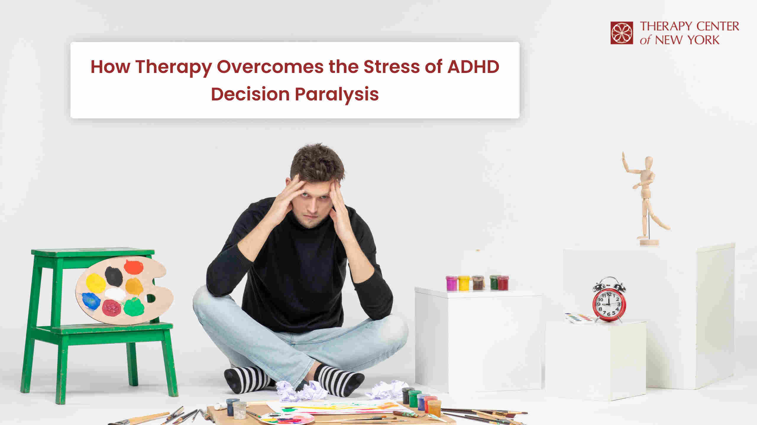 Therapy offers support to reduce stress and improve decision-making for individuals with ADHD.