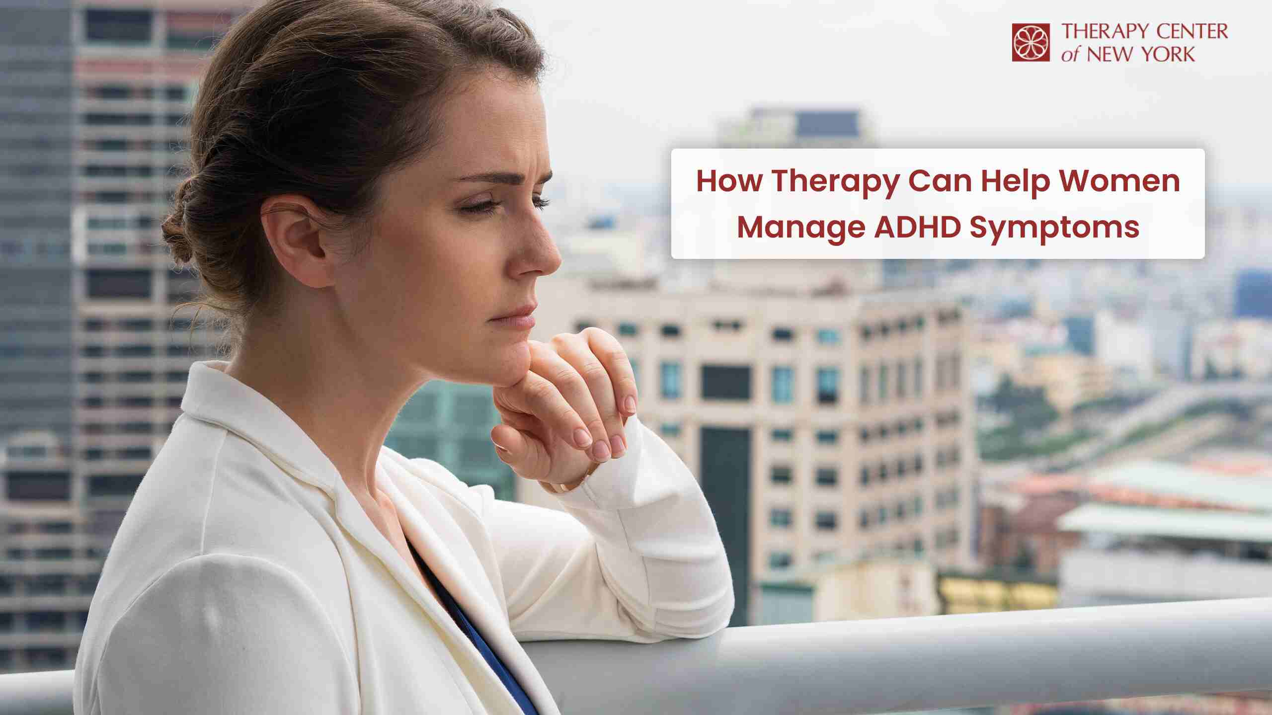 Therapy session helping a woman manage ADHD symptoms.